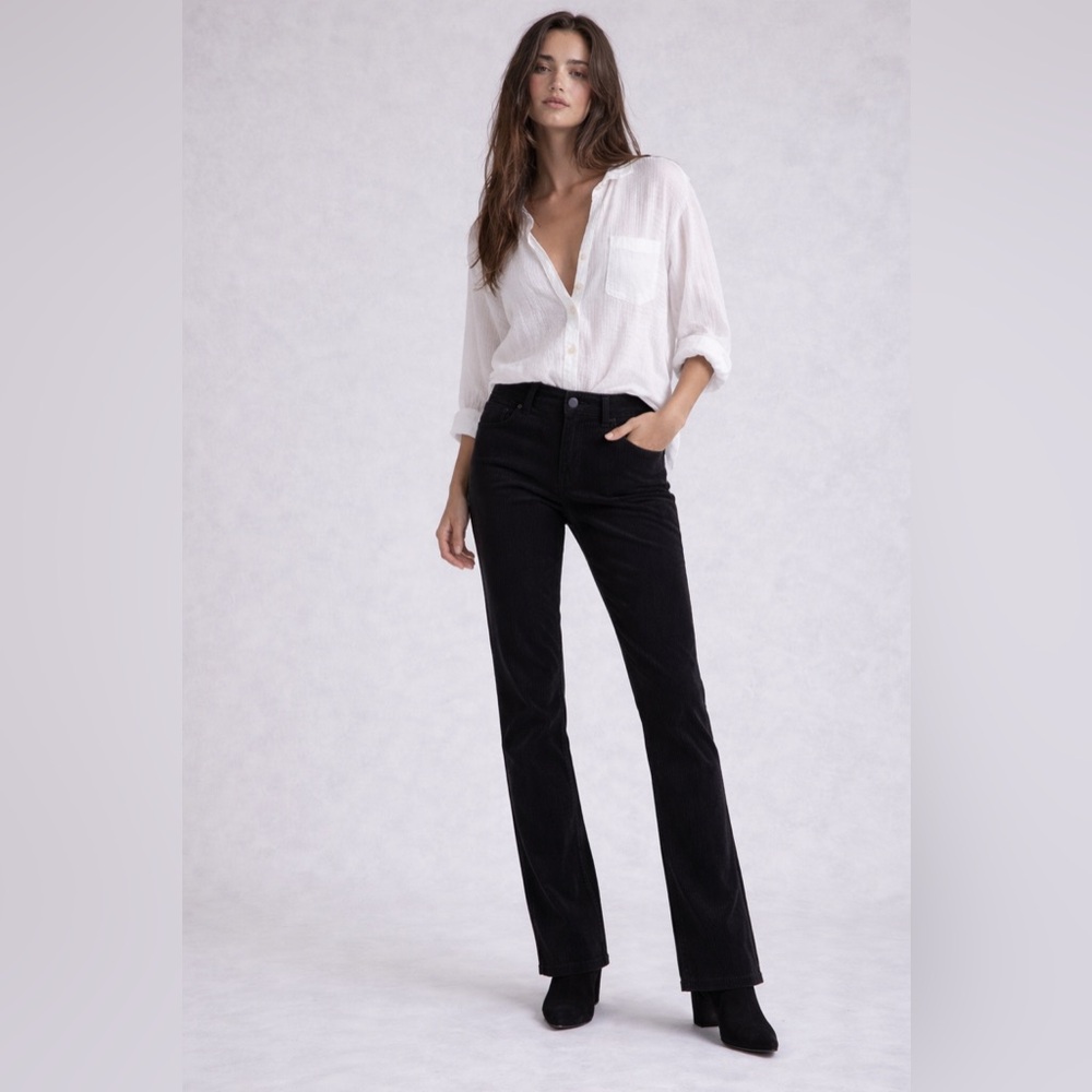 #165 🌷NYDJ Black Corduroy Straight Leg Pants | Mid Rise | Size 6
